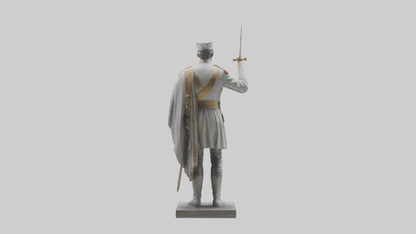 Courageous General Statue model VR / AR / low-poly