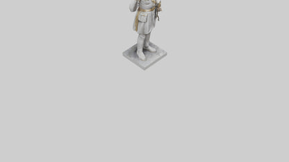 Courageous General Statue model VR / AR / low-poly