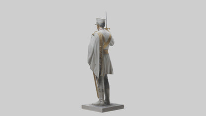 Courageous General Statue model VR / AR / low-poly