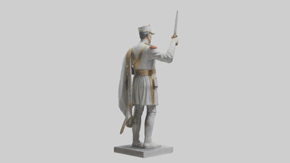 Courageous General Statue model VR / AR / low-poly