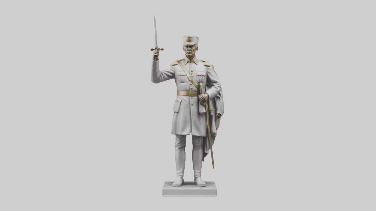 Courageous General Statue model VR / AR / low-poly