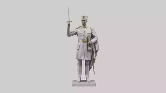 Courageous General Statue model VR / AR / low-poly