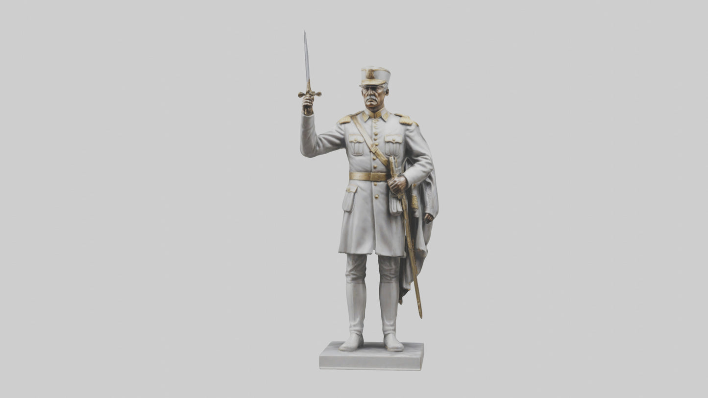 Courageous General Statue model VR / AR / low-poly