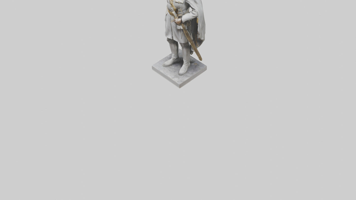 Courageous General Statue model VR / AR / low-poly