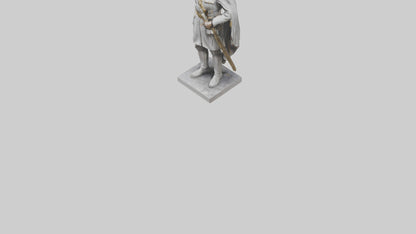 Courageous General Statue model VR / AR / low-poly