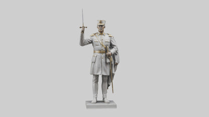 Courageous General Statue model VR / AR / low-poly