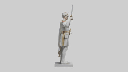 Courageous General Statue model VR / AR / low-poly