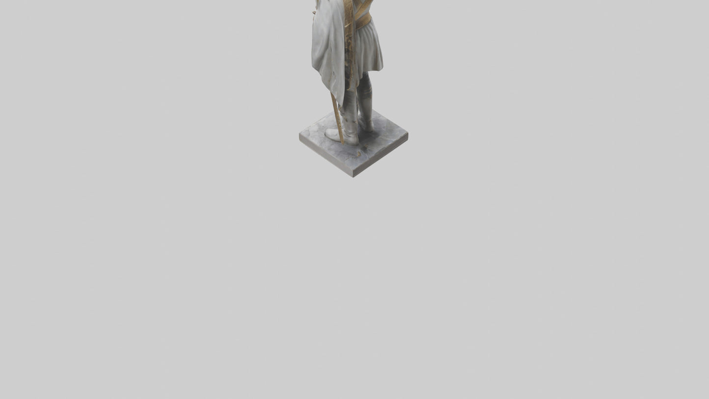 Courageous General Statue model VR / AR / low-poly