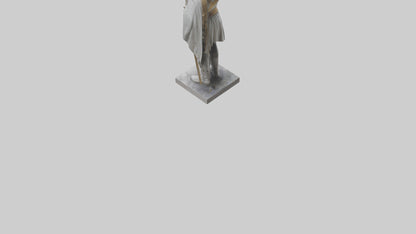 Courageous General Statue model VR / AR / low-poly