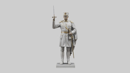 Courageous General Statue model VR / AR / low-poly