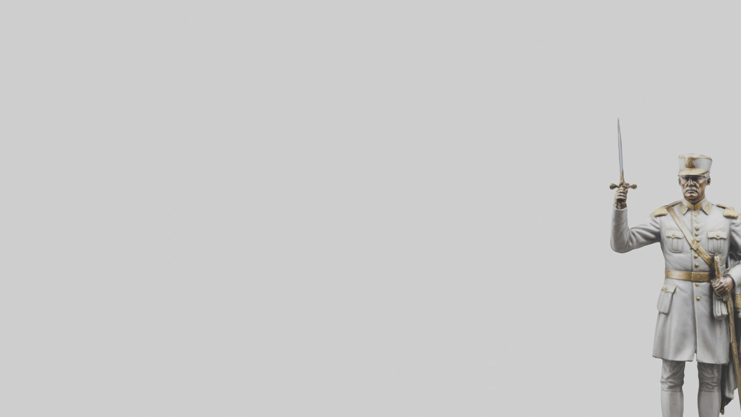 Courageous General Statue model VR / AR / low-poly