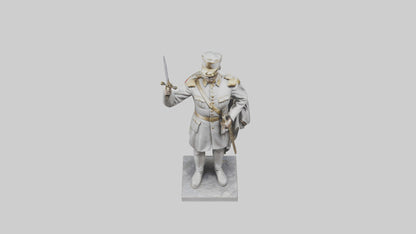 Courageous General Statue model VR / AR / low-poly