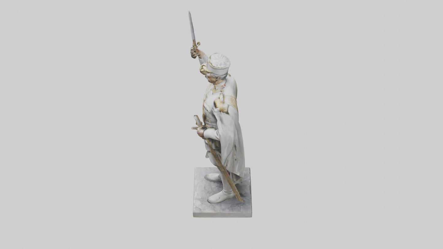 Courageous General Statue model VR / AR / low-poly