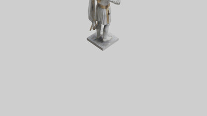 Courageous General Statue model VR / AR / low-poly