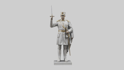 Courageous General Statue model VR / AR / low-poly