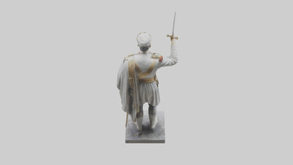 Courageous General Statue model VR / AR / low-poly