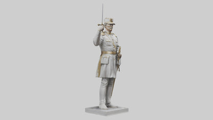 Courageous General Statue model VR / AR / low-poly
