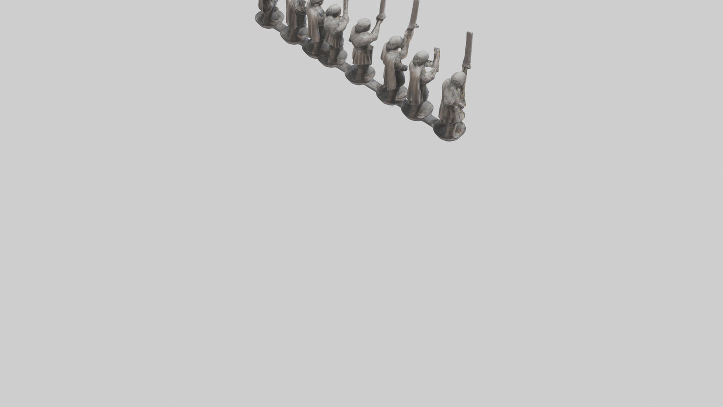 Courageous Warriors statue model VR / AR / low-poly