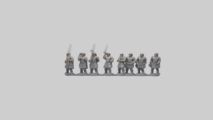 Courageous Warriors statue model VR / AR / low-poly