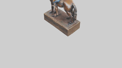 3D model Cowboy and Horse statue model VR / AR / low-poly