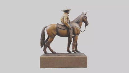 3D model Cowboy and Horse statue model VR / AR / low-poly
