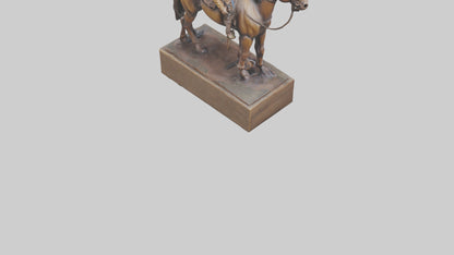 3D model Cowboy and Horse statue model VR / AR / low-poly