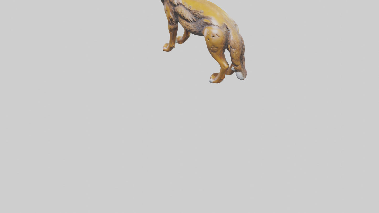 3D model Coyote statue model VR / AR / low-poly