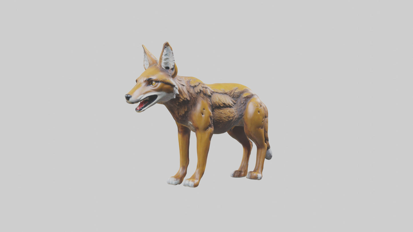 3D model Coyote statue model VR / AR / low-poly