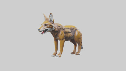 3D model Coyote statue model VR / AR / low-poly