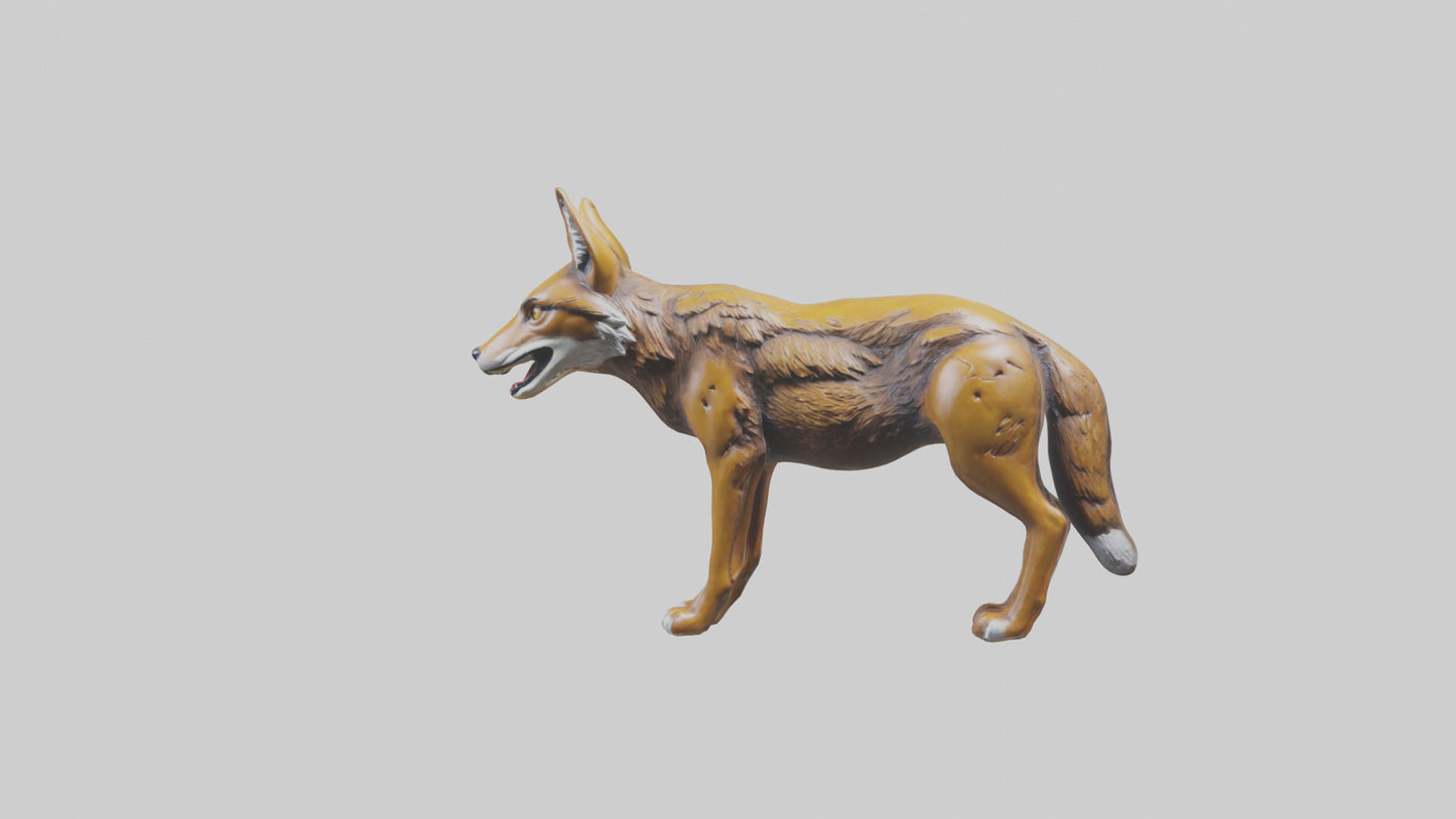 3D model Coyote statue model VR / AR / low-poly