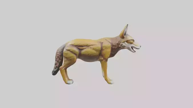 3D model Coyote statue model VR / AR / low-poly