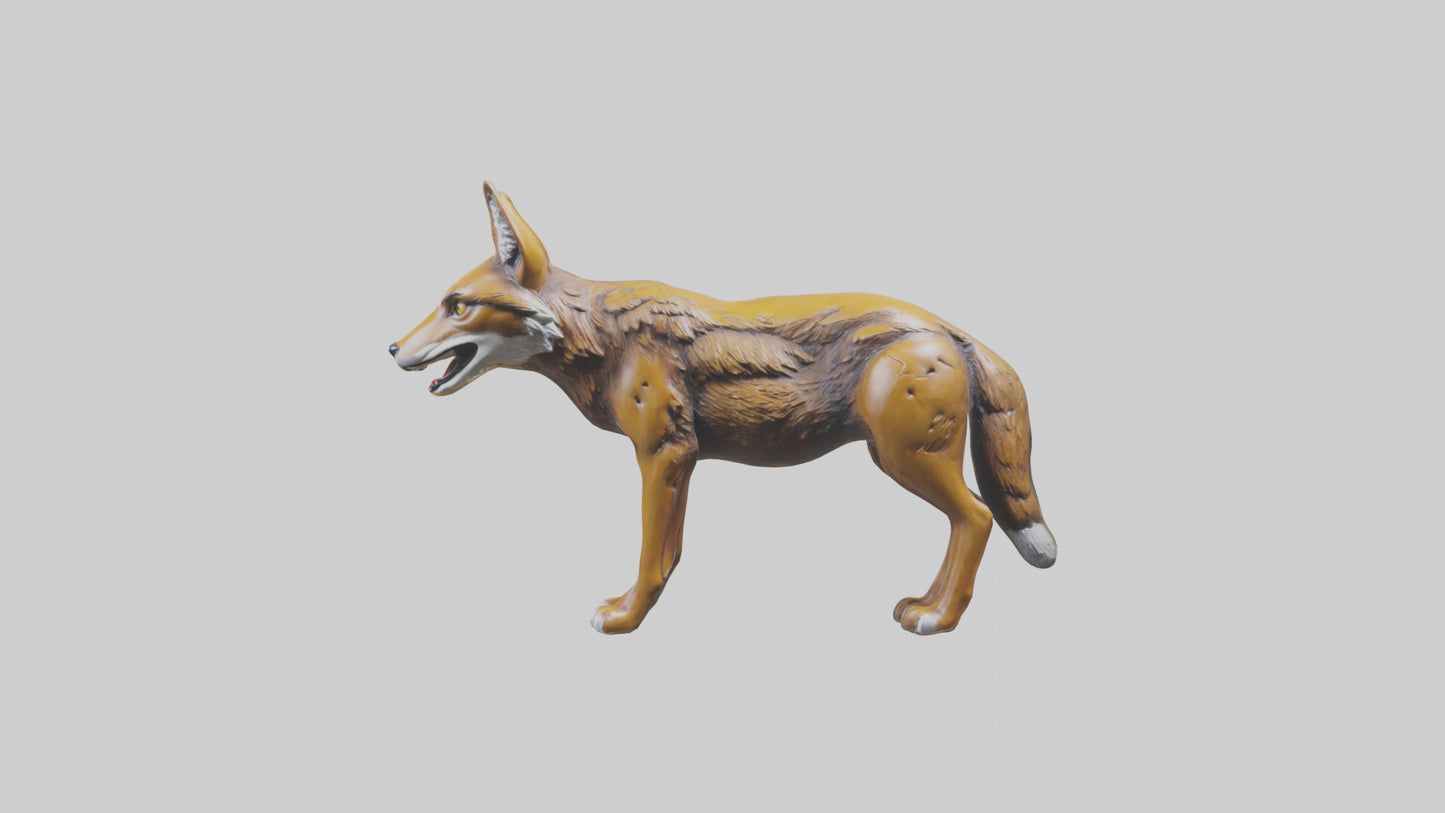 3D model Coyote statue model VR / AR / low-poly
