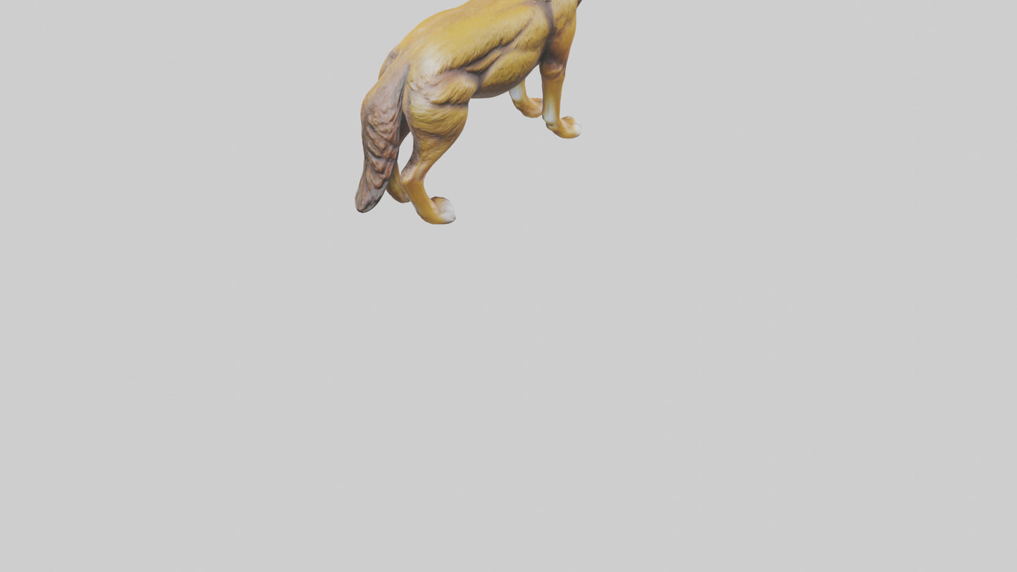 3D model Coyote statue model VR / AR / low-poly