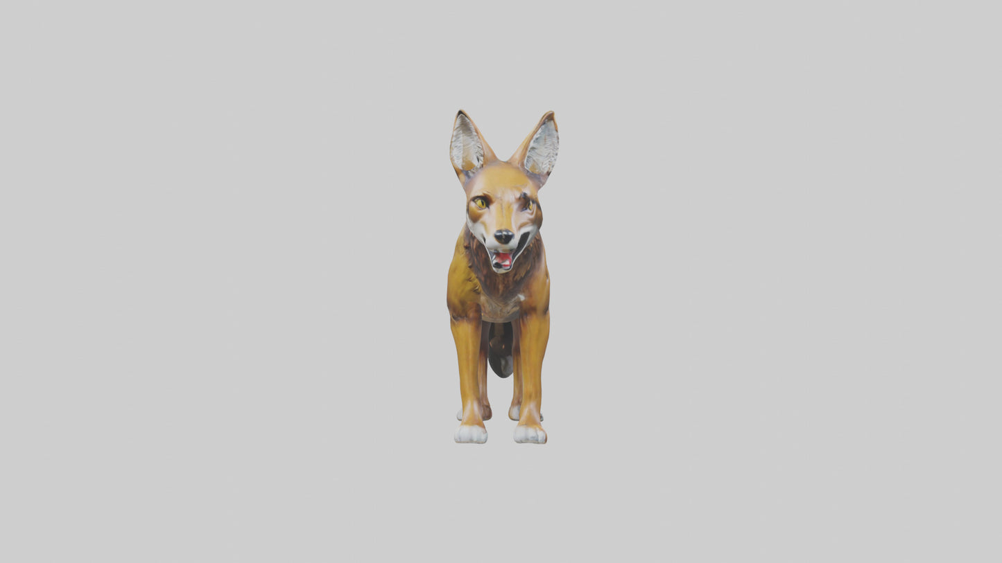 3D model Coyote statue model VR / AR / low-poly
