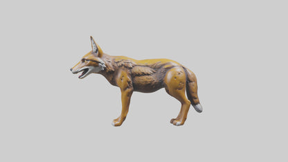 3D model Coyote statue model VR / AR / low-poly