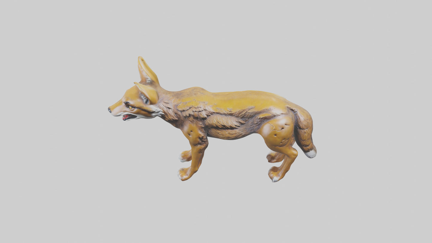 3D model Coyote statue model VR / AR / low-poly