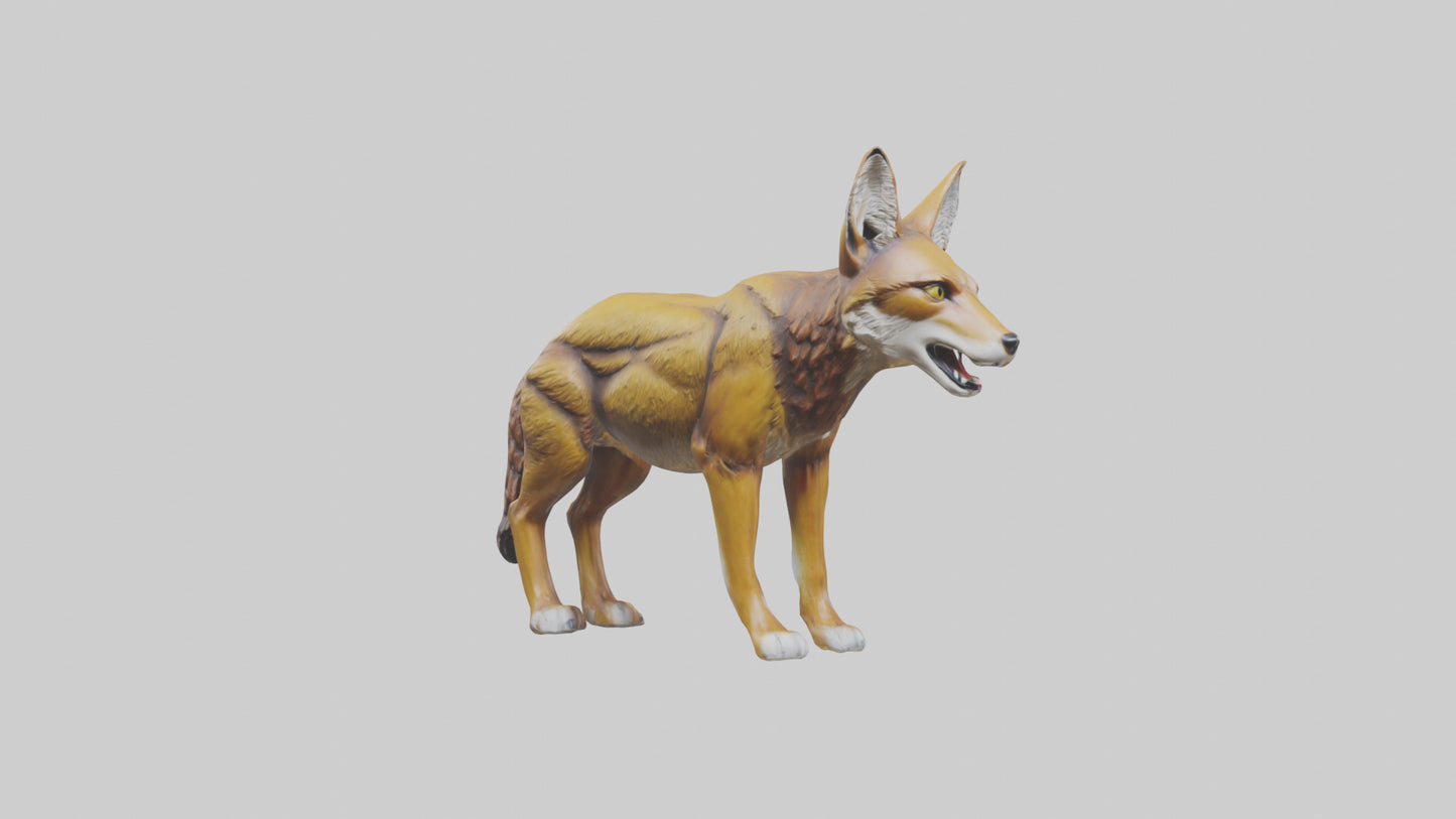 3D model Coyote statue model VR / AR / low-poly