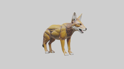 3D model Coyote statue model VR / AR / low-poly