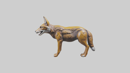 3D model Coyote statue model VR / AR / low-poly