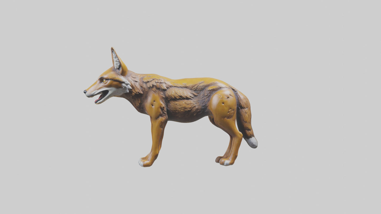 3D model Coyote statue model VR / AR / low-poly