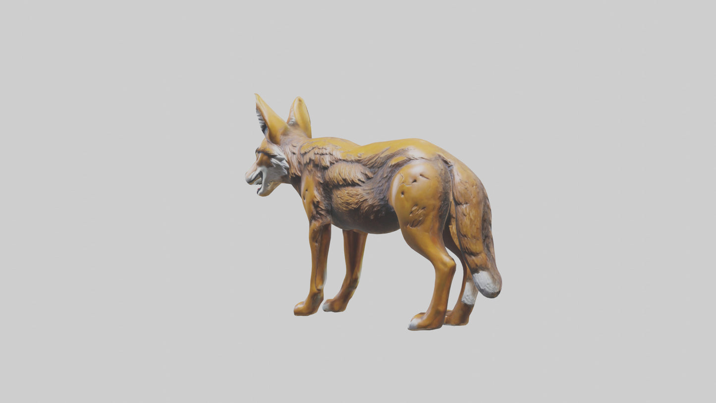 3D model Coyote statue model VR / AR / low-poly