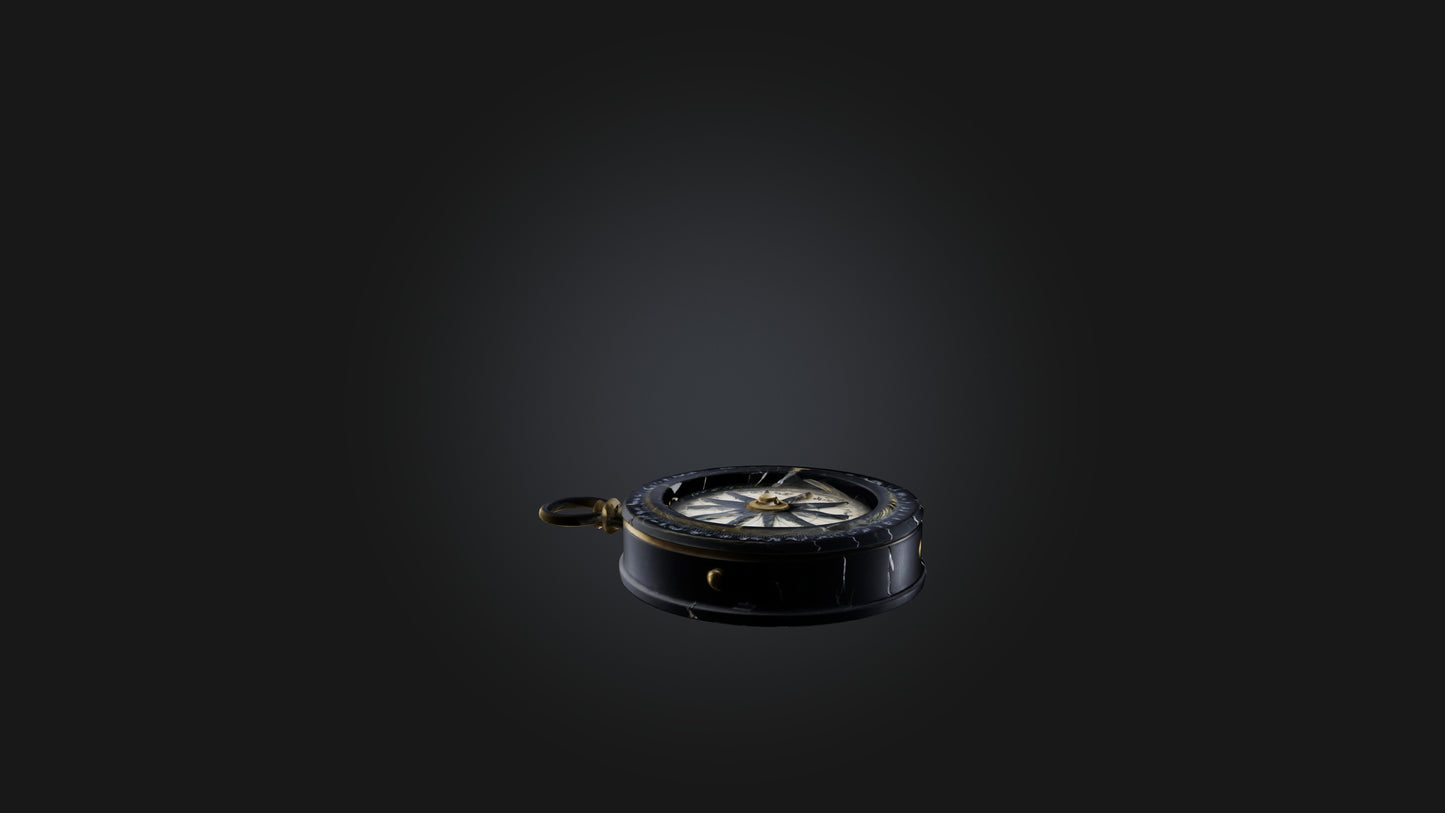 3D model Cracked Compass VR / AR / low-poly