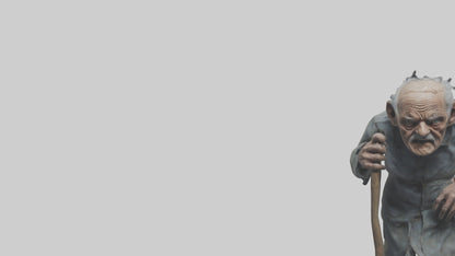 Creepy old man model VR / AR / low-poly