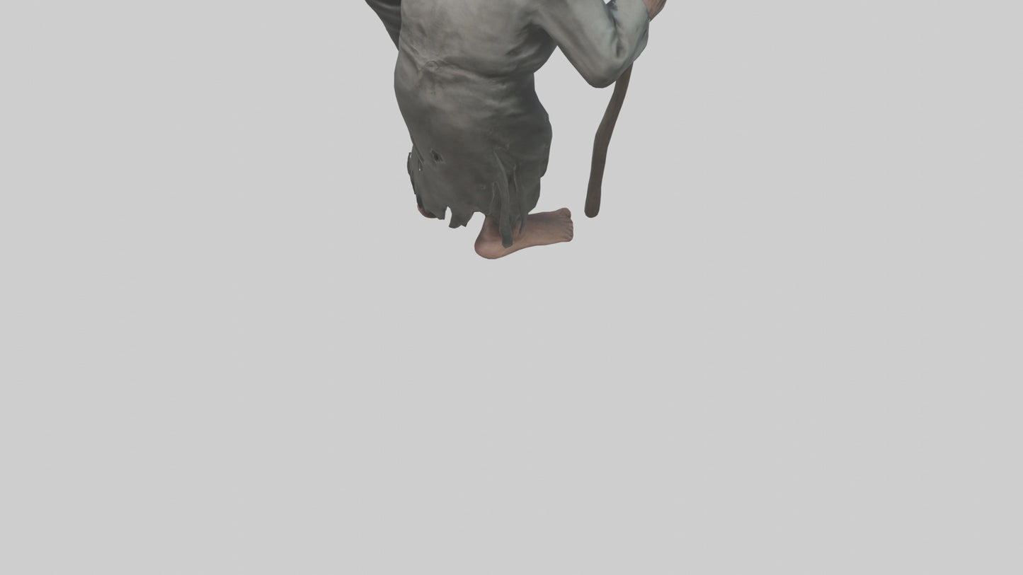 Creepy old man model VR / AR / low-poly