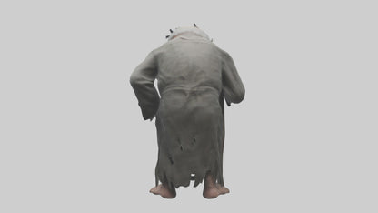 Creepy old man model VR / AR / low-poly
