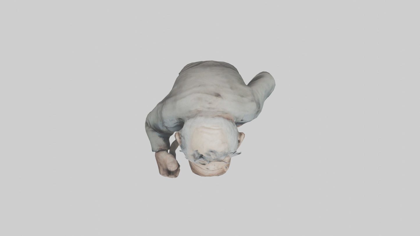 Creepy old man model VR / AR / low-poly