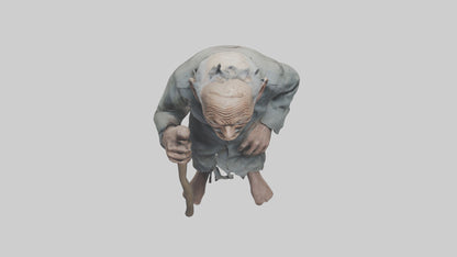 Creepy old man model VR / AR / low-poly