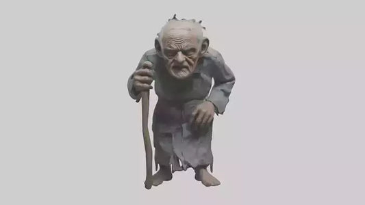 Creepy old man model VR / AR / low-poly