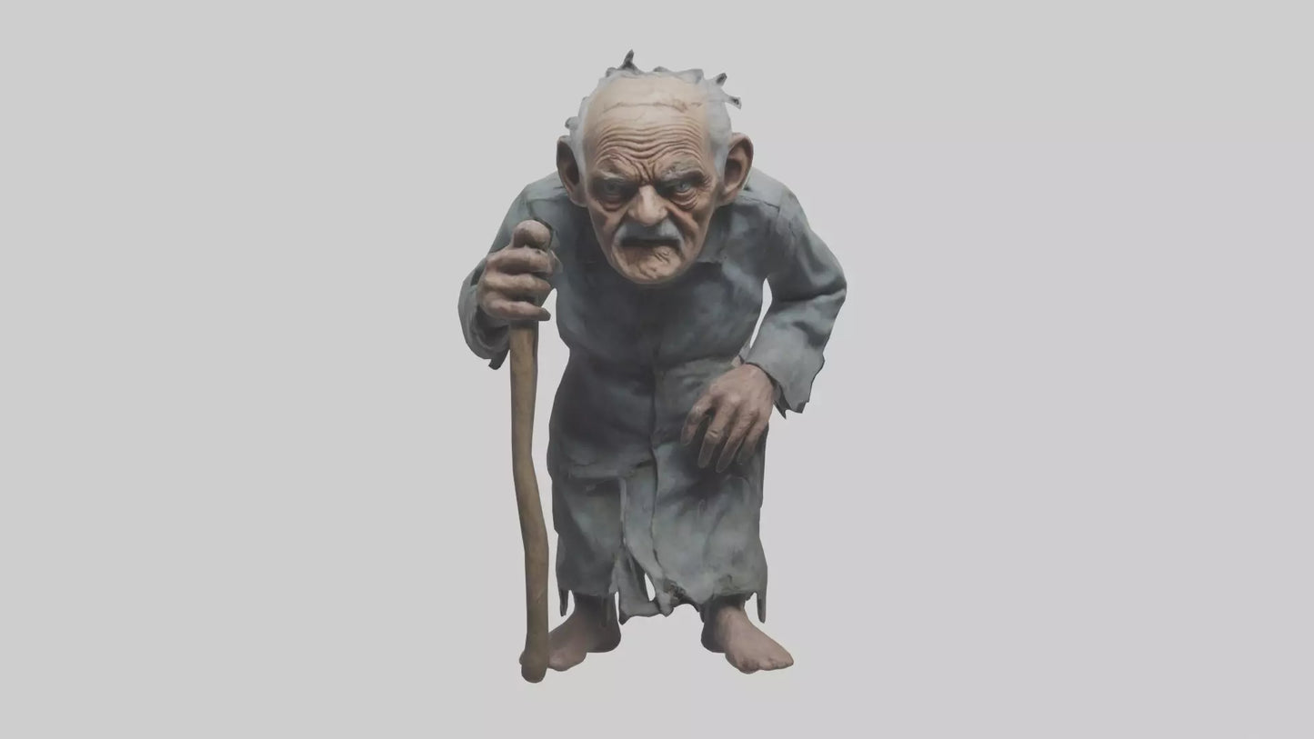 Creepy old man model VR / AR / low-poly