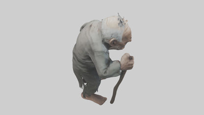 Creepy old man model VR / AR / low-poly